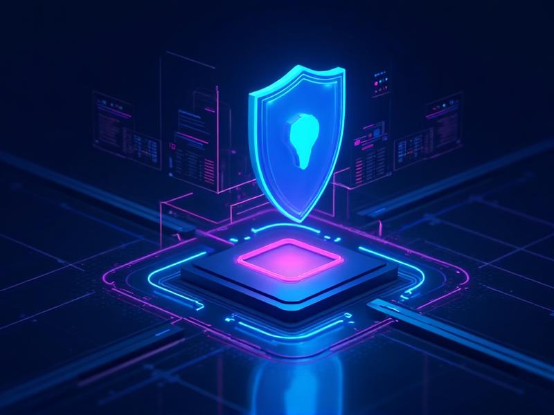 Ilustración de seguridad en IA con escudos digitales y marcos de protección ética